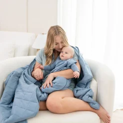 Kyte Baby Adult Quilted Blanket in Slate 1.0 New
