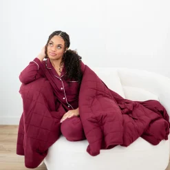 Kyte Baby Adult Quilted Blanket in 2.5 Burgundy Best