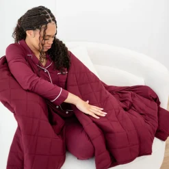 Kyte Baby Adult Quilted Blanket in 2.5 Burgundy Best
