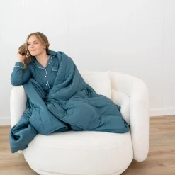 Kyte Baby Adult Quilted Blanket in 2.5 Atlantic Discount