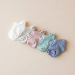 Kyte Baby Ankle Socks Combo 5-Pack in Pastel Pastel Set: Cloud/Oat/Blush/Sage/Haze Online