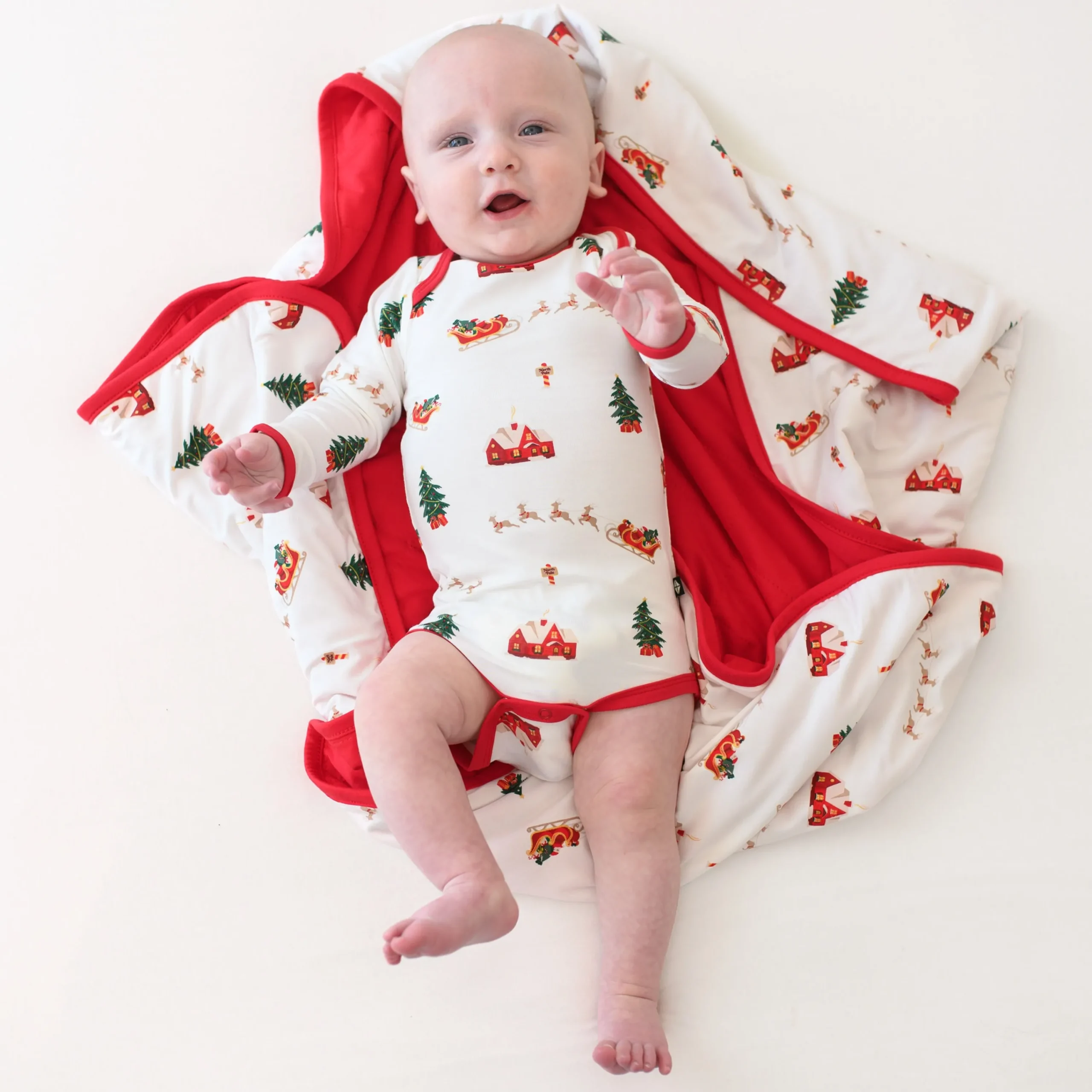 Kyte Baby Baby Blanket in Santa Sleigh Best