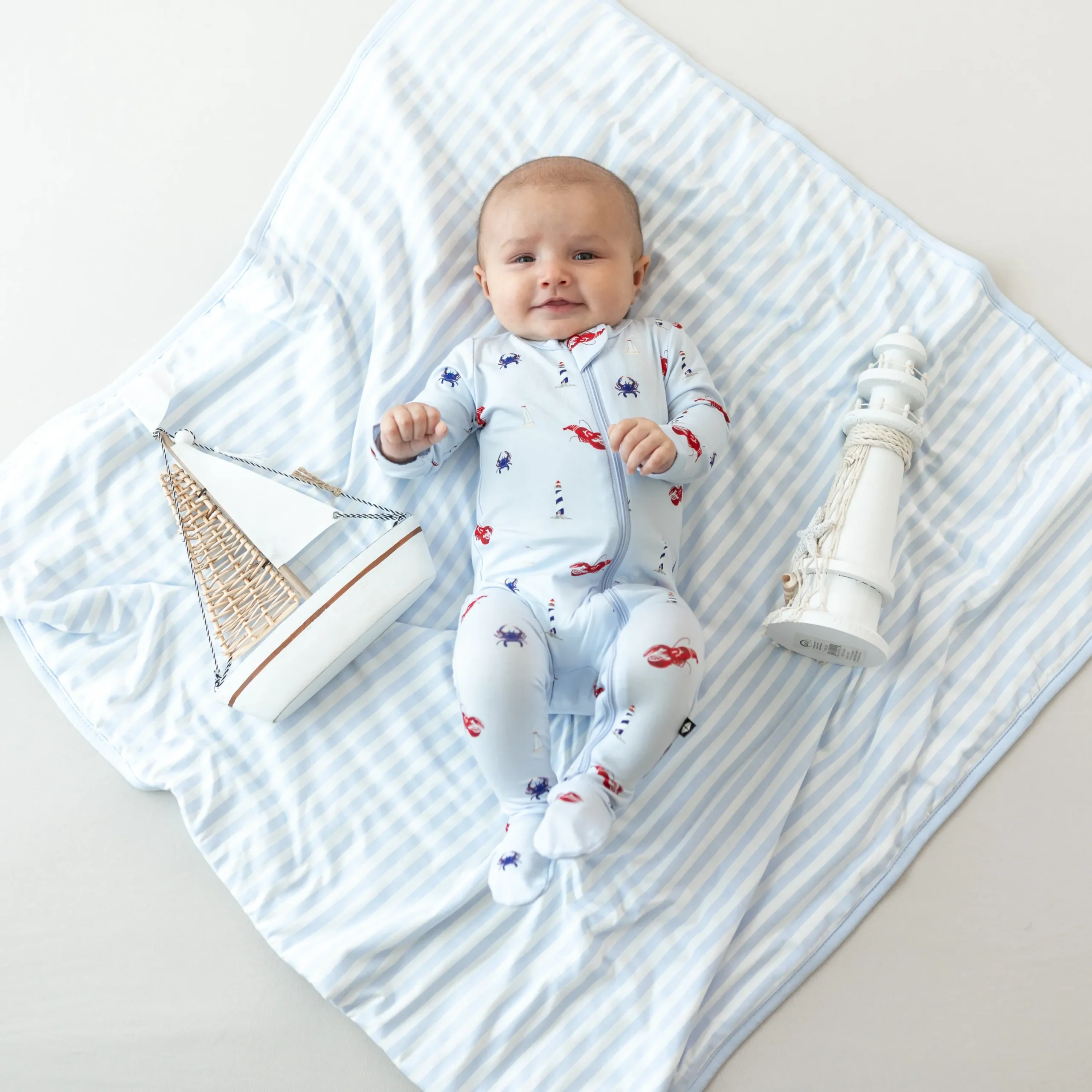 Kyte Baby Baby Blanket in 1.0 Small Mist Stripe Outlet