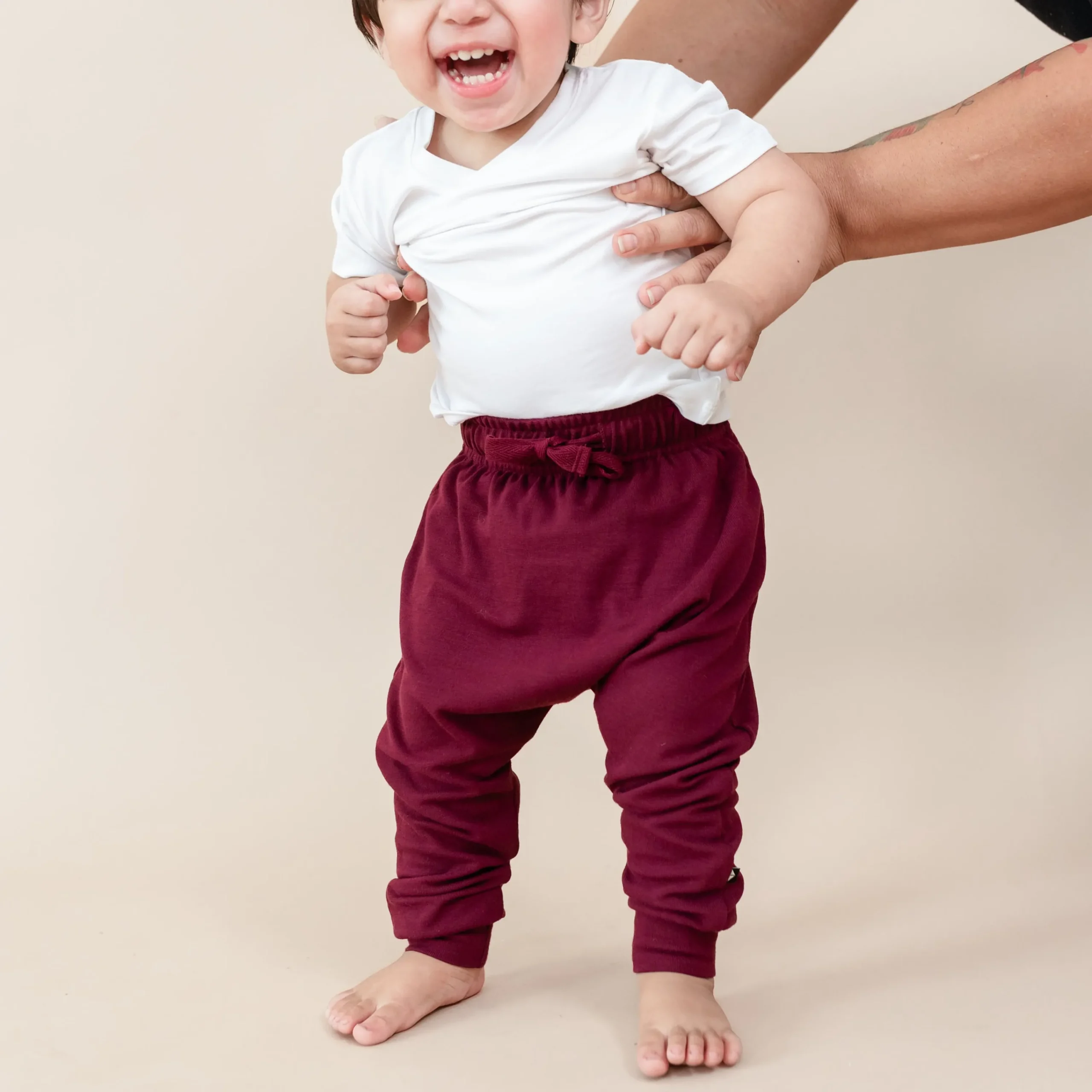 Kyte Baby Bamboo Jersey Harem Pants in Burgundy