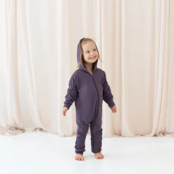Kyte Baby Bamboo Jersey Hooded Zippered Romper in Currant New