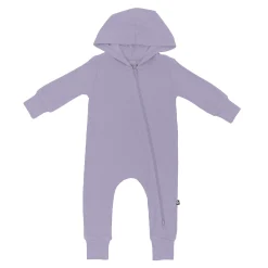 Kyte Baby Bamboo Jersey Hooded Zippered Romper in Taro Outlet