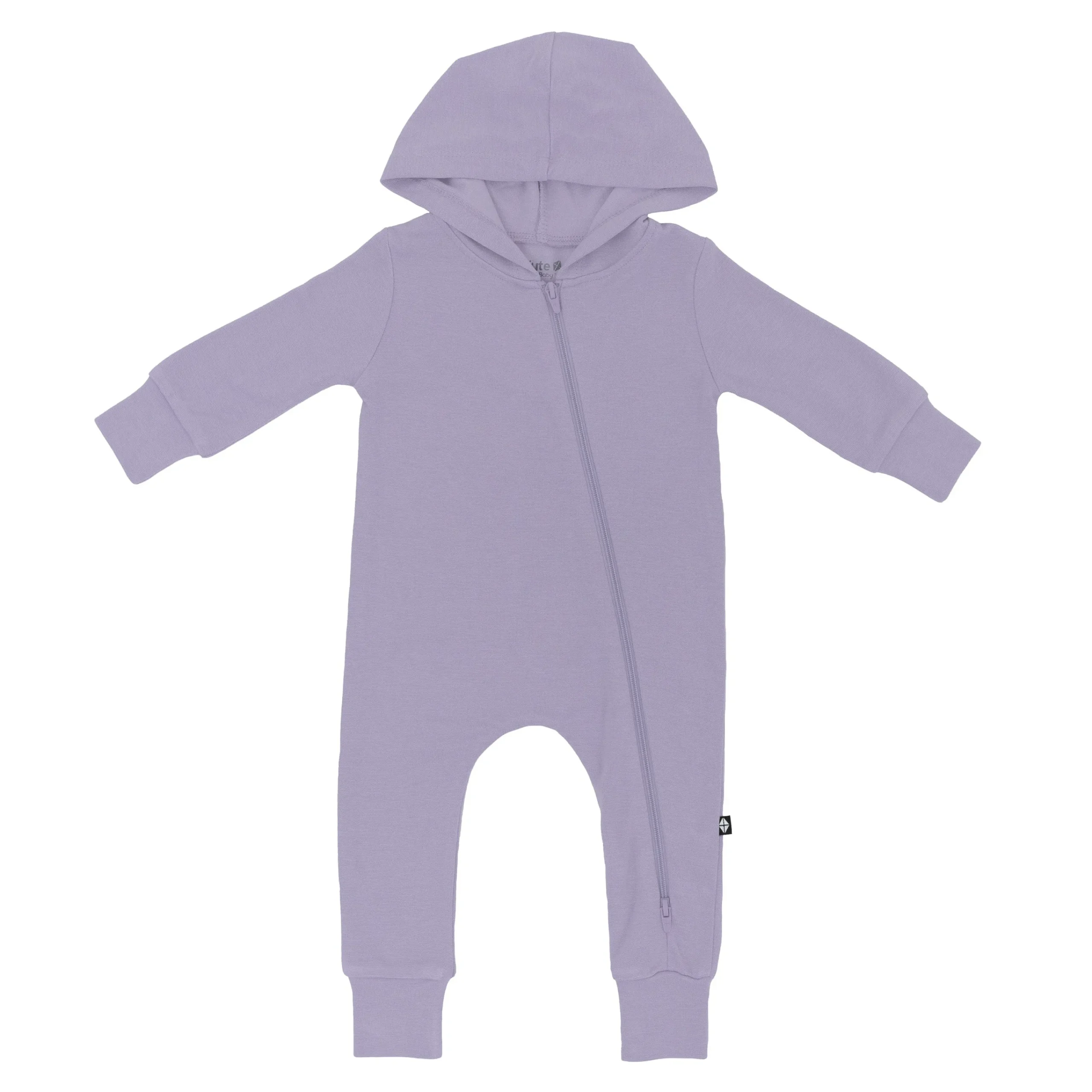 Kyte Baby Bamboo Jersey Hooded Zippered Romper in Taro Outlet
