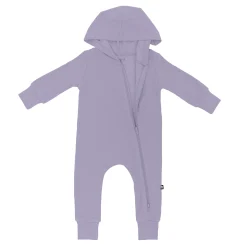Kyte Baby Bamboo Jersey Hooded Zippered Romper in Taro Outlet