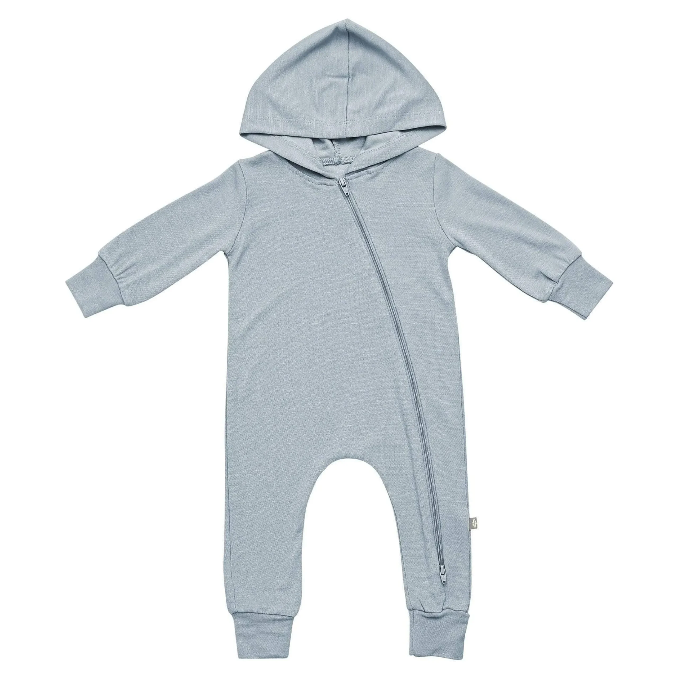 Kyte Baby Bamboo Jersey Hooded Zippered Romper in Fog Outlet