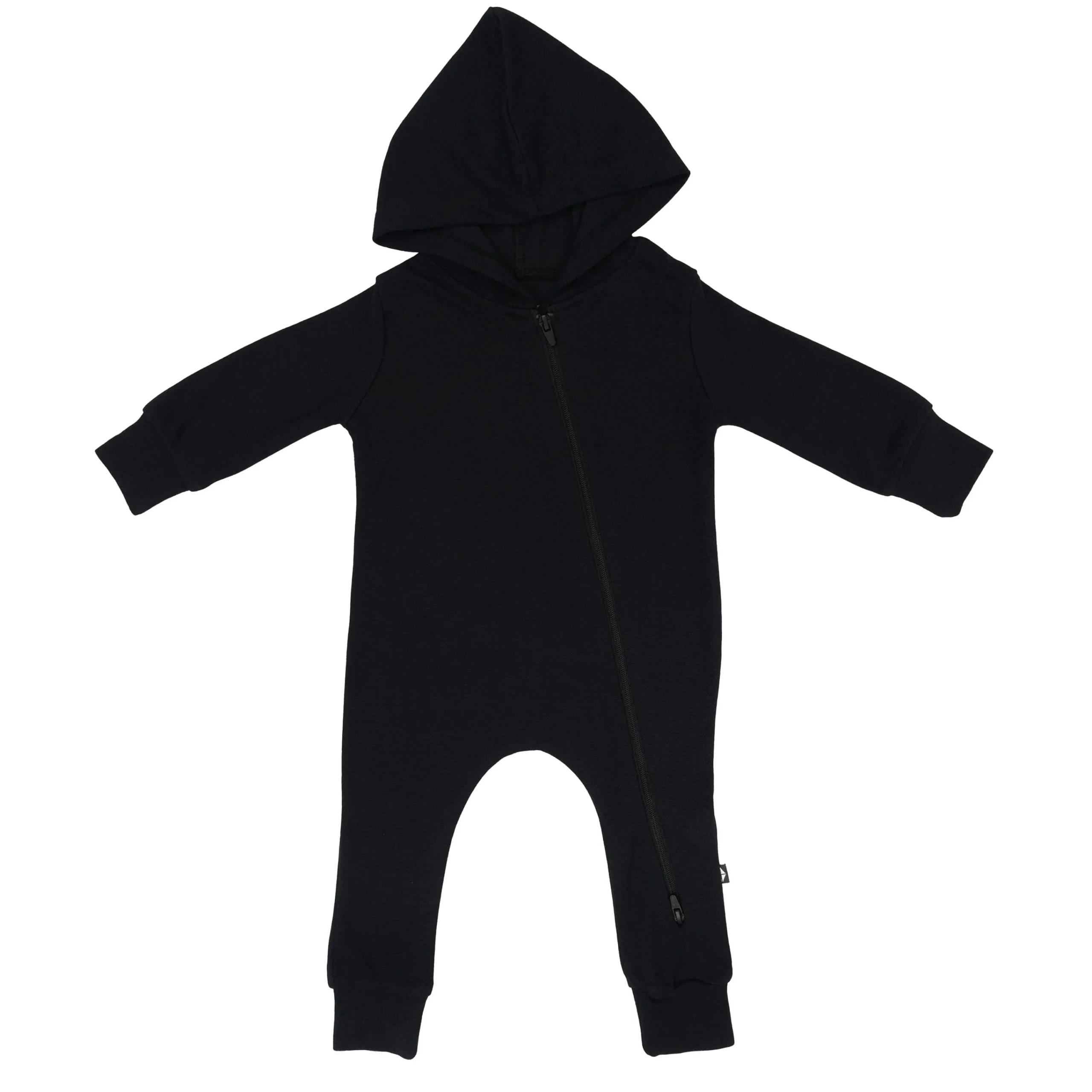 Kyte Baby Bamboo Jersey Hooded Zippered Romper in Midnight Discount