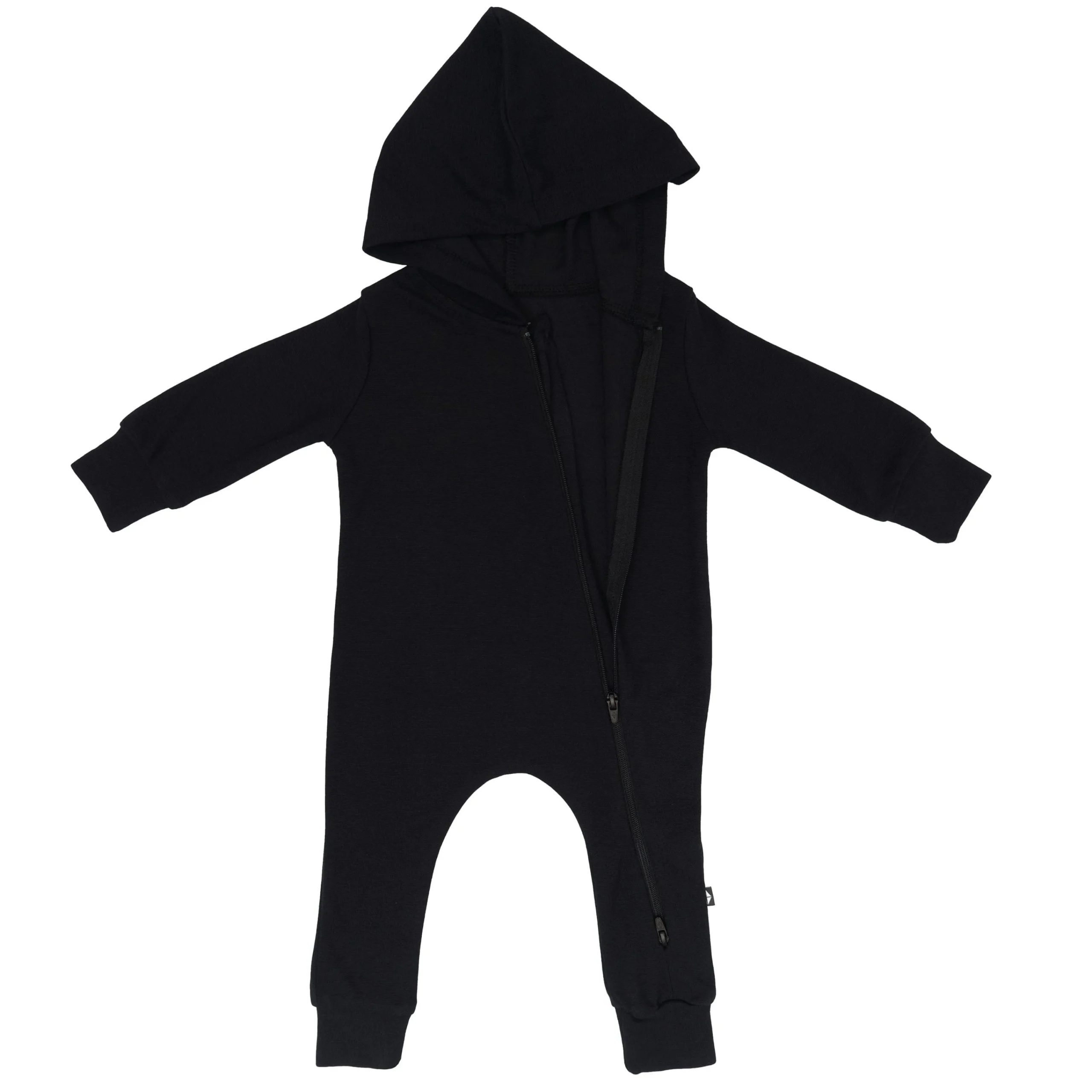 Kyte Baby Bamboo Jersey Hooded Zippered Romper in Midnight Discount