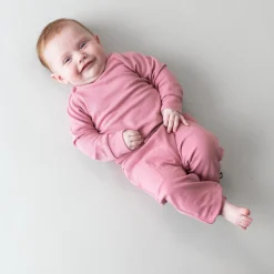 Kyte Baby Bamboo Jersey Jogger Set in Apple Blossom Outlet