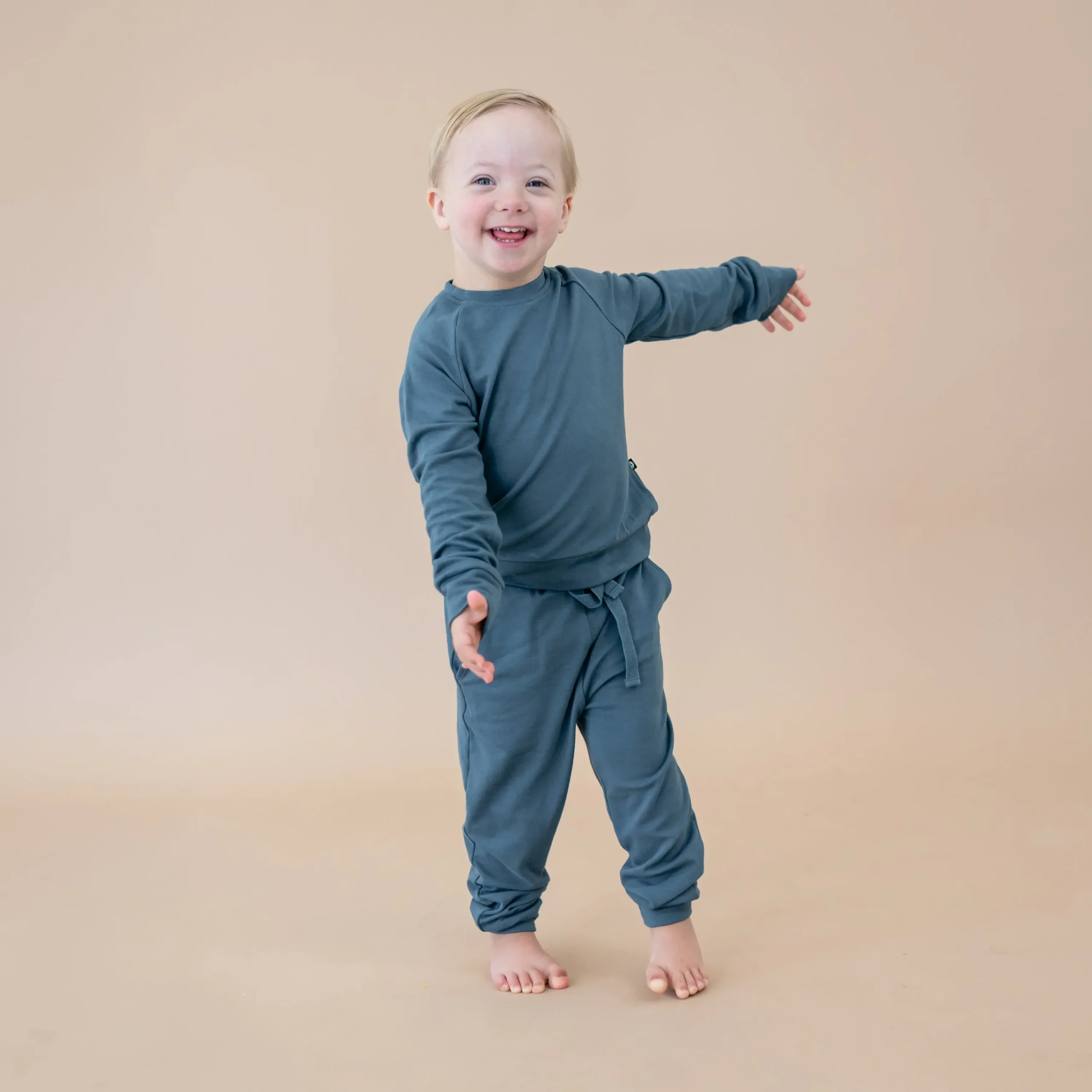 Kyte Baby Bamboo Jersey Jogger Set in Atlantic