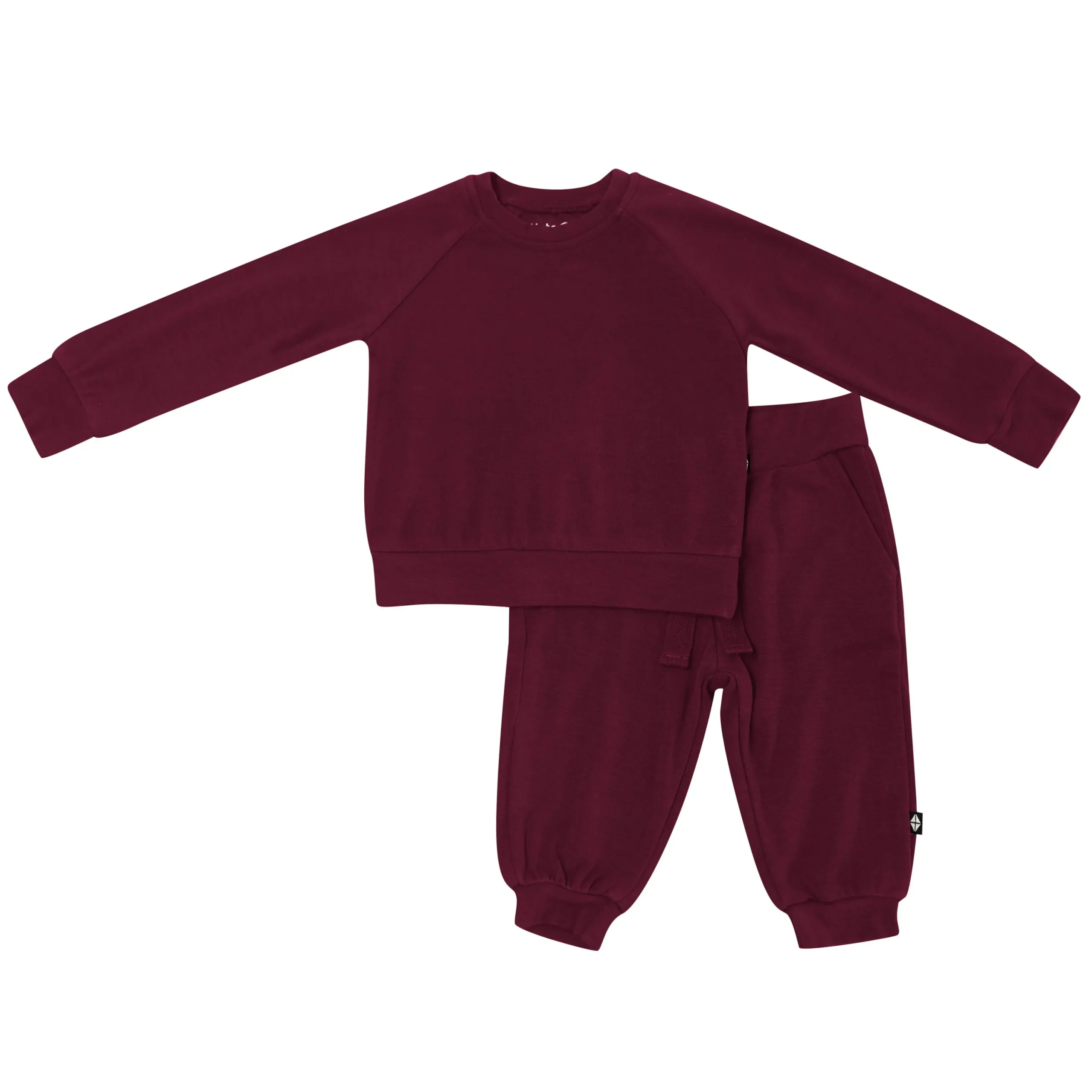 Kyte Baby Bamboo Jersey Jogger Set in Burgundy Outlet