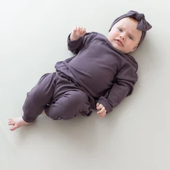Kyte Baby Bamboo Jersey Long Sleeve Drop Shoulder Top in Currant Discount