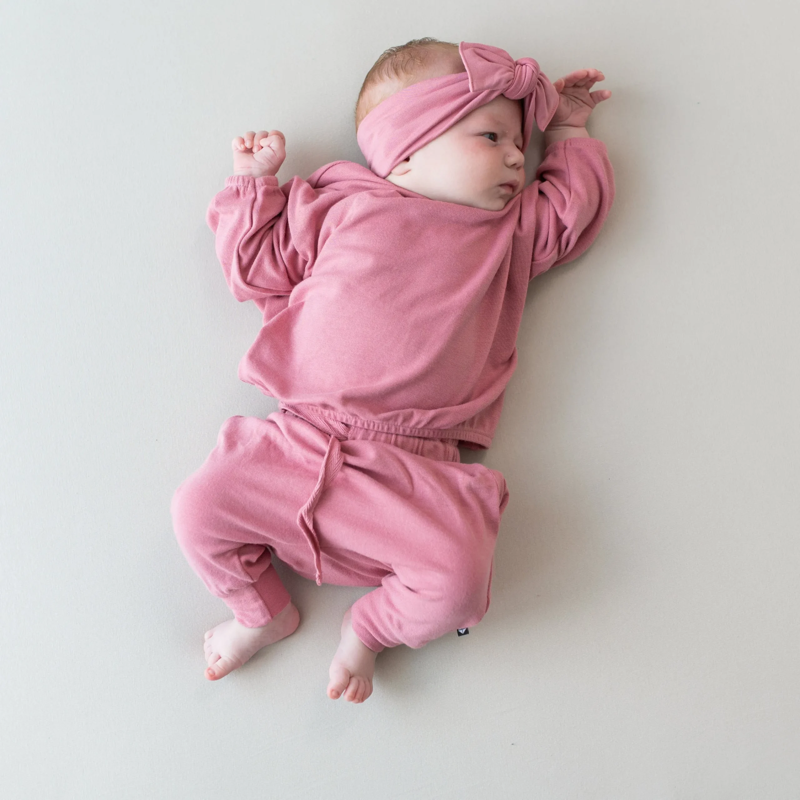 Kyte Baby Bamboo Jersey Long Sleeve Drop Shoulder Top in Apple Blossom