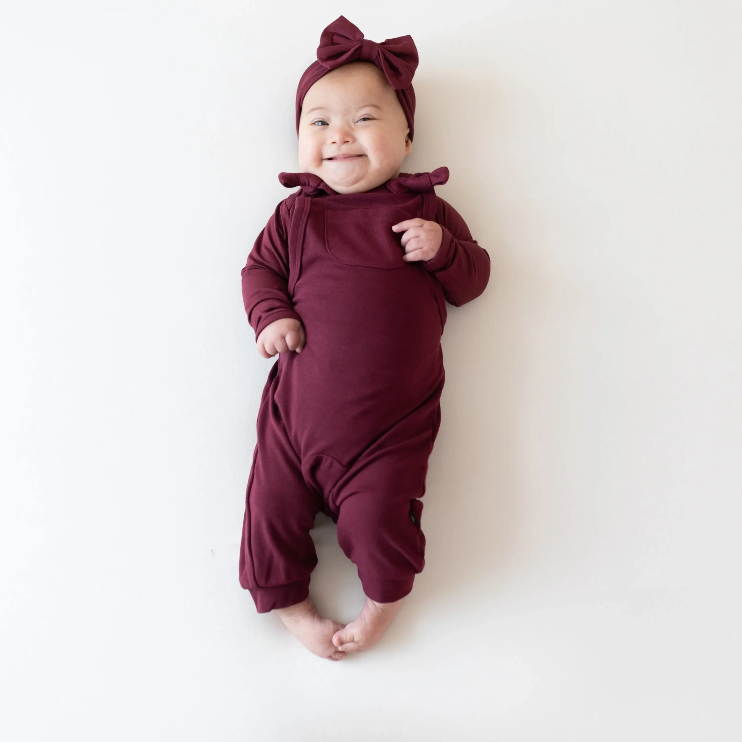 Kyte Baby Bamboo Jersey Overall in Burgundy Clearance