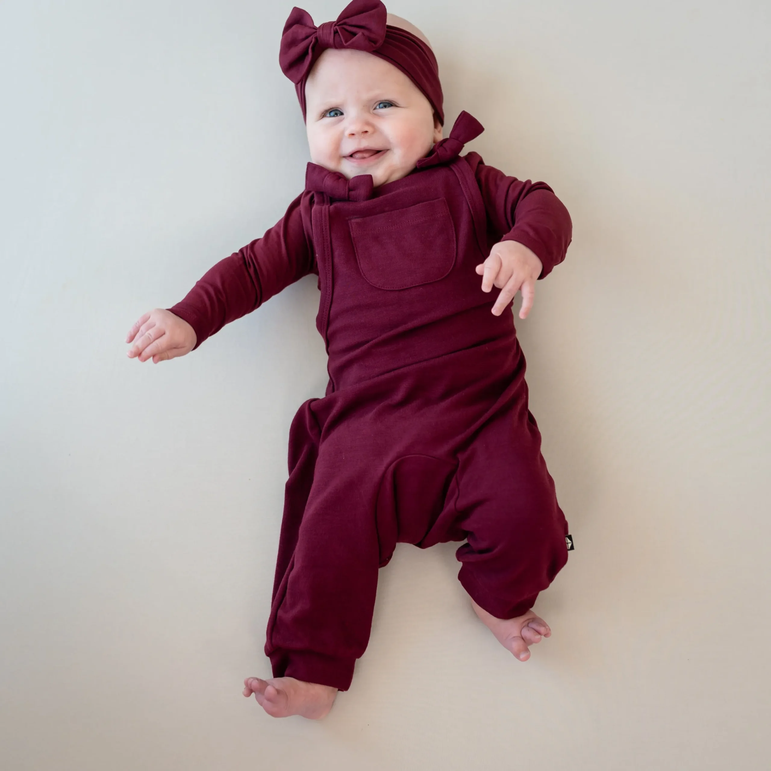 Kyte Baby Bamboo Jersey Overall in Burgundy Clearance