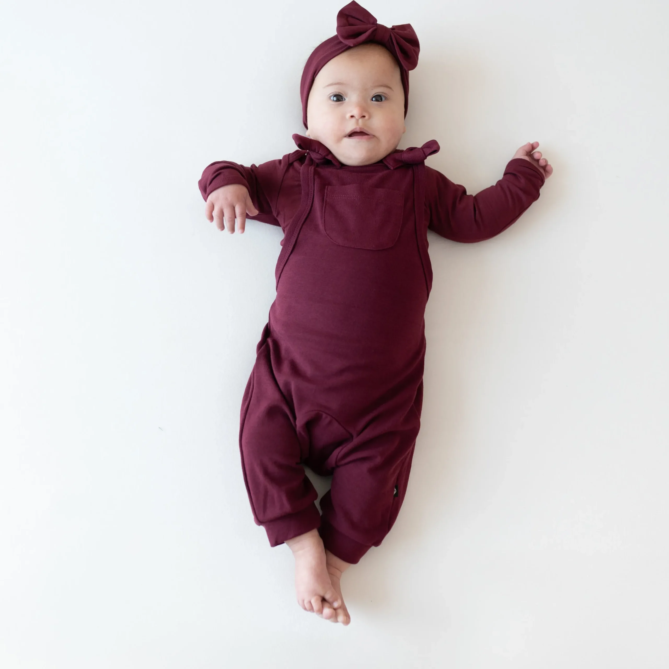 Kyte Baby Bamboo Jersey Overall in Burgundy Clearance