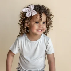 Kyte Baby Bamboo Muslin Alligator Clip Bow in Blush Outlet