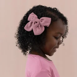 Kyte Baby Bamboo Muslin Alligator Clip Bow in Dusty Rose Sale