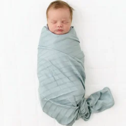 Kyte Baby Bamboo Muslin Swaddle Blanket in Mist Hot
