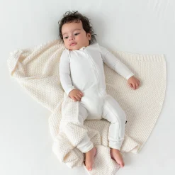 Kyte Baby Chunky Knit Baby Blanket in Cloud Clearance