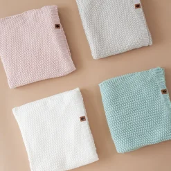 Kyte Baby Chunky Knit Baby Blanket in Cloud Clearance