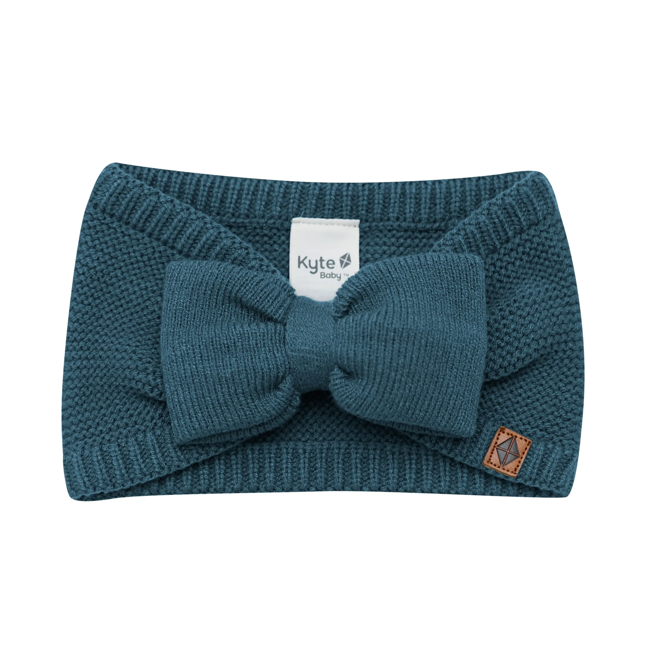 Kyte Baby Chunky Knit Bow Headband in Atlantic Online