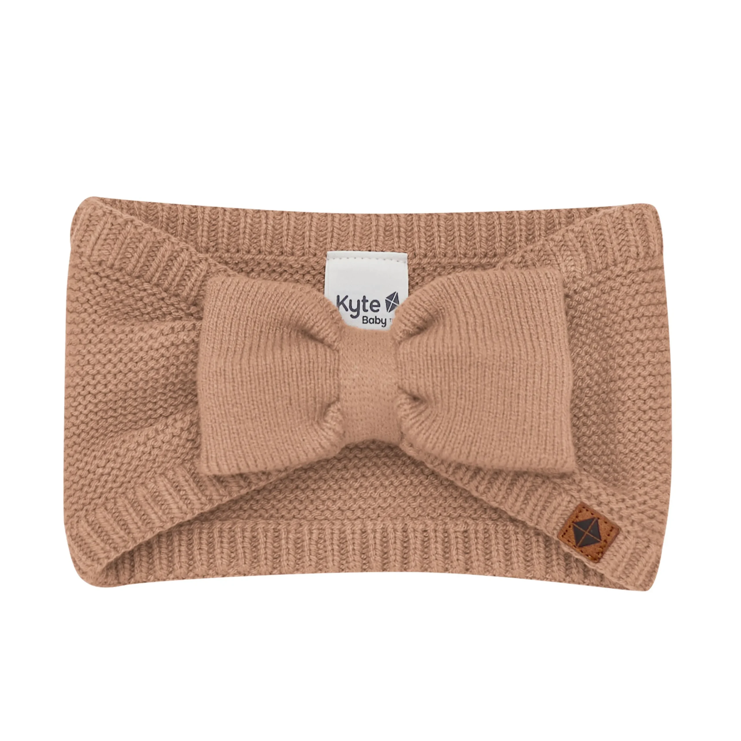 Kyte Baby Chunky Knit Bow Headband in Latte Hot