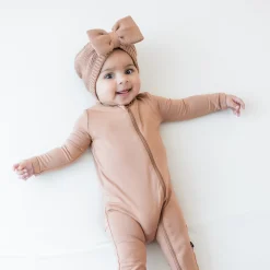 Kyte Baby Chunky Knit Bow Headband in Latte Hot