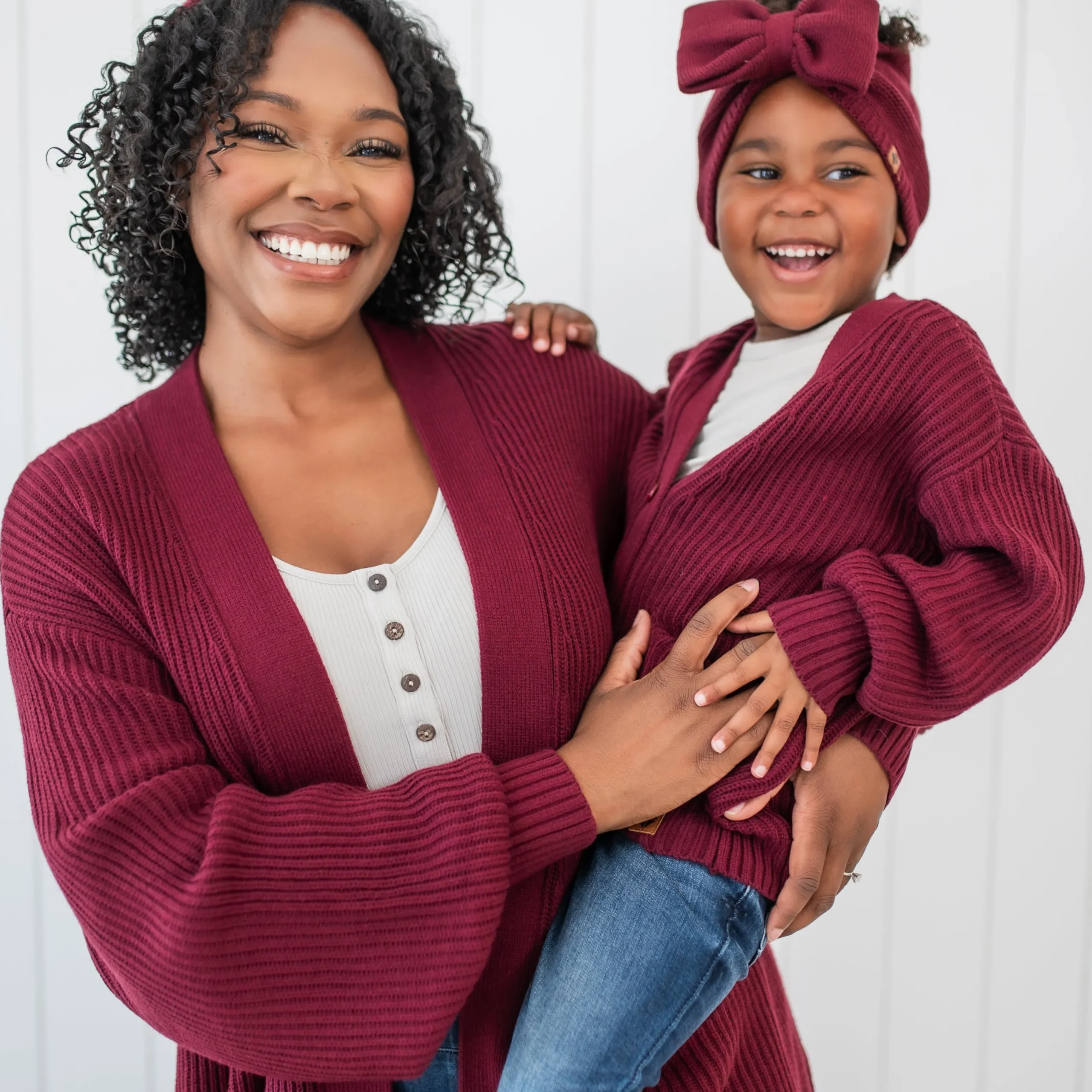 Kyte Baby Chunky Knit Bow Headband in Burgundy Clearance