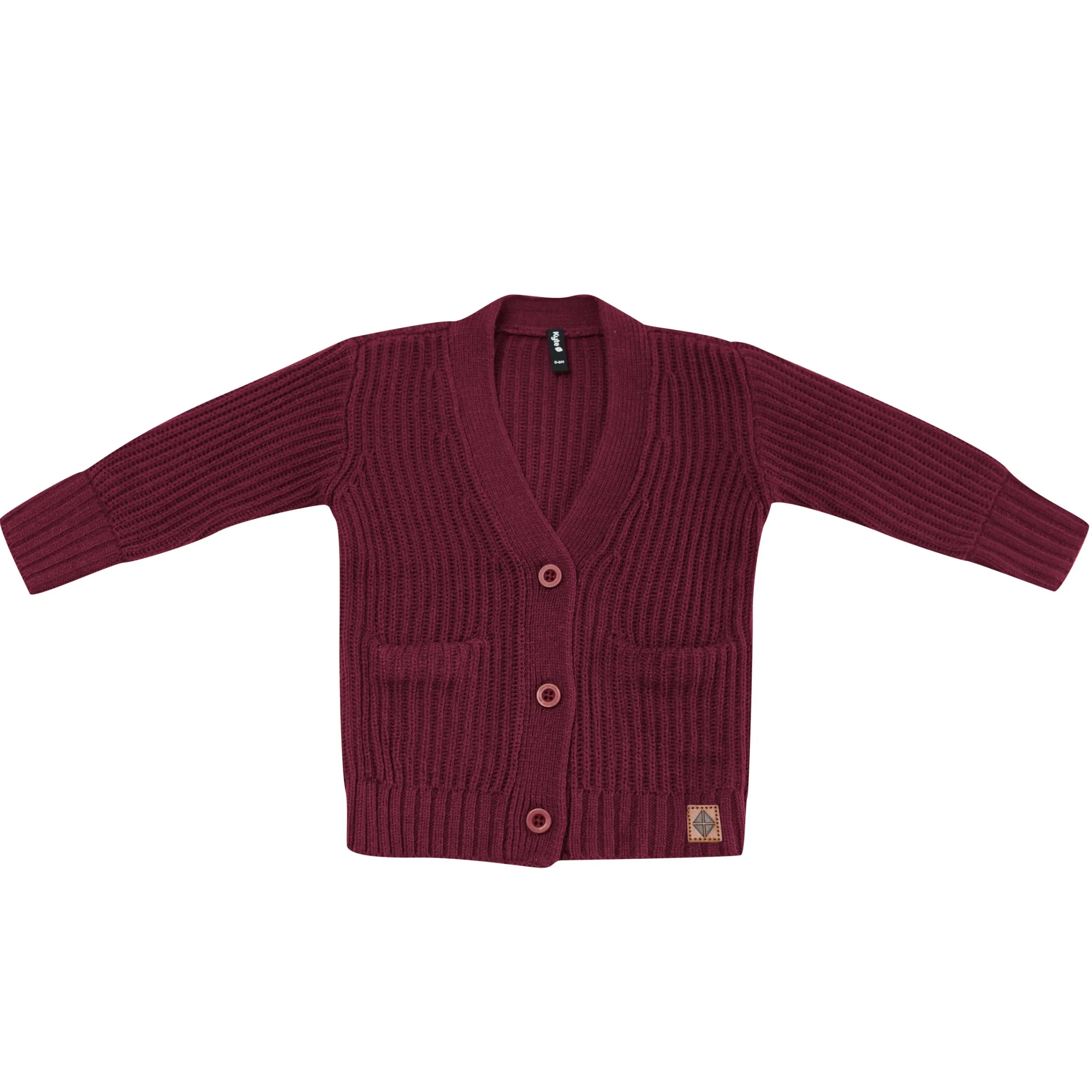 Kyte Baby Chunky Knit Oversized Cardigan in Burgundy Outlet