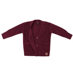 Kyte Baby Chunky Knit Oversized Cardigan in Burgundy Outlet