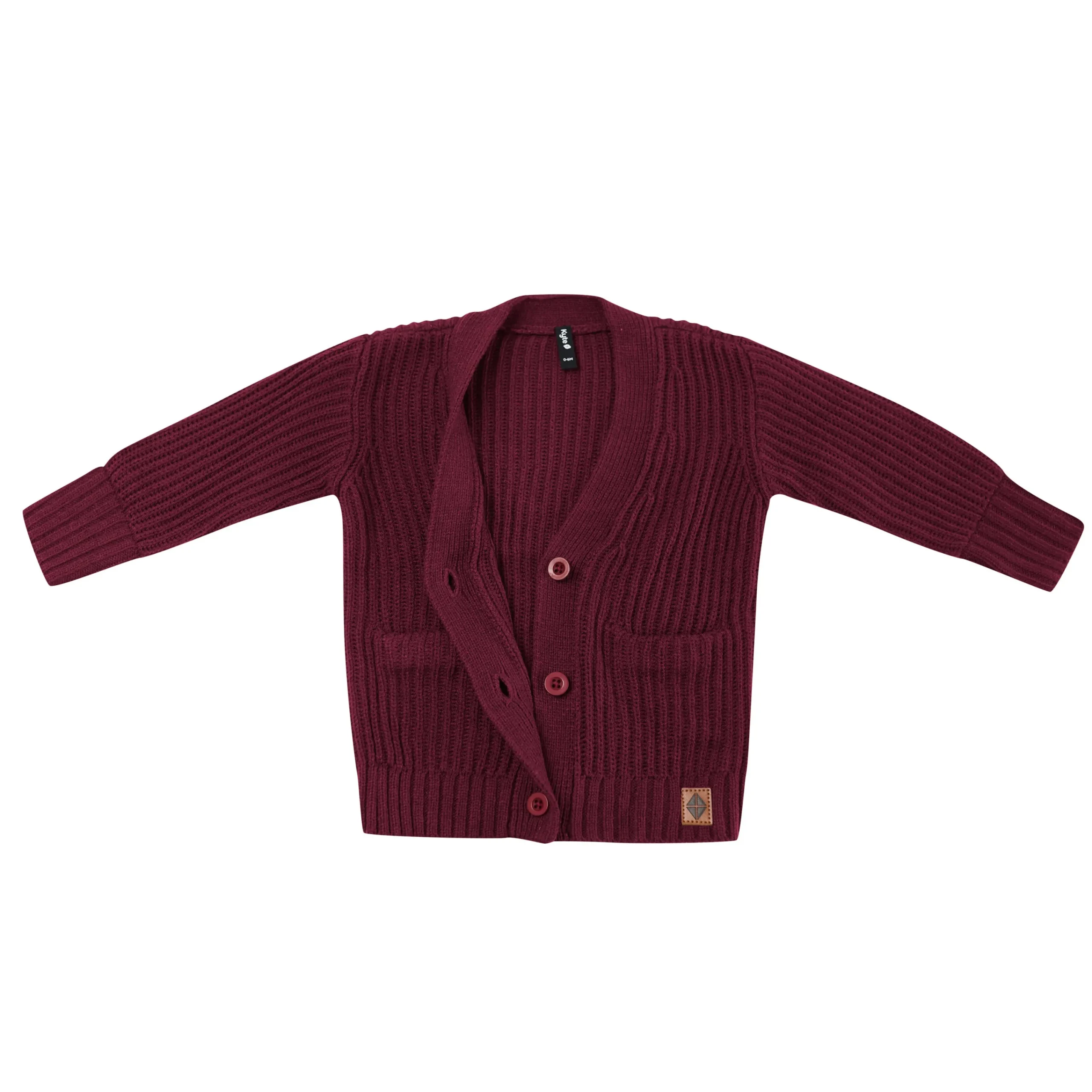 Kyte Baby Chunky Knit Oversized Cardigan in Burgundy Outlet