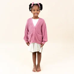 Kyte Baby Chunky Knit Oversized Cardigan in Apple Blossom Sale