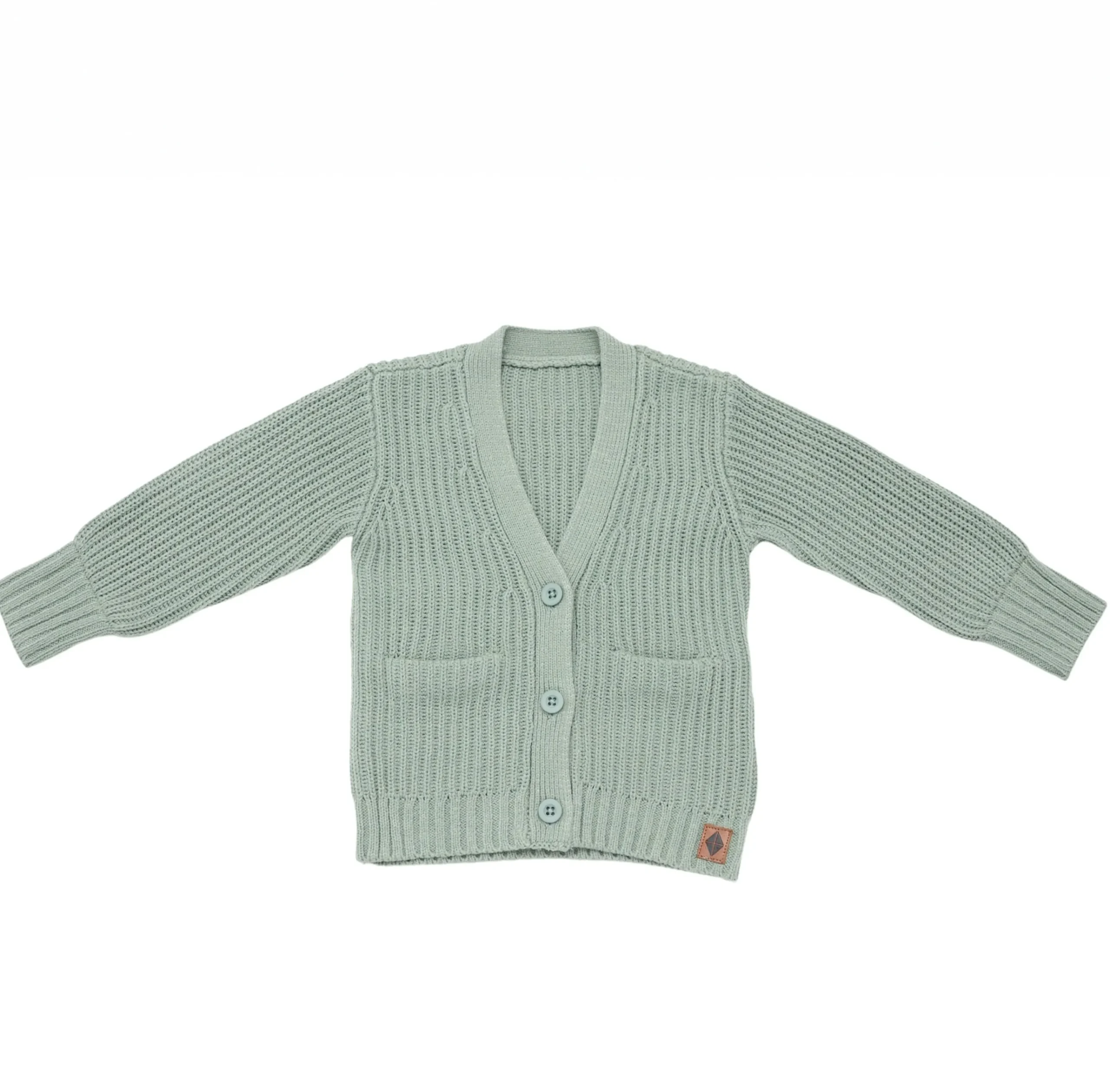 Kyte Baby Chunky Knit Oversized Cardigan in Thyme Hot
