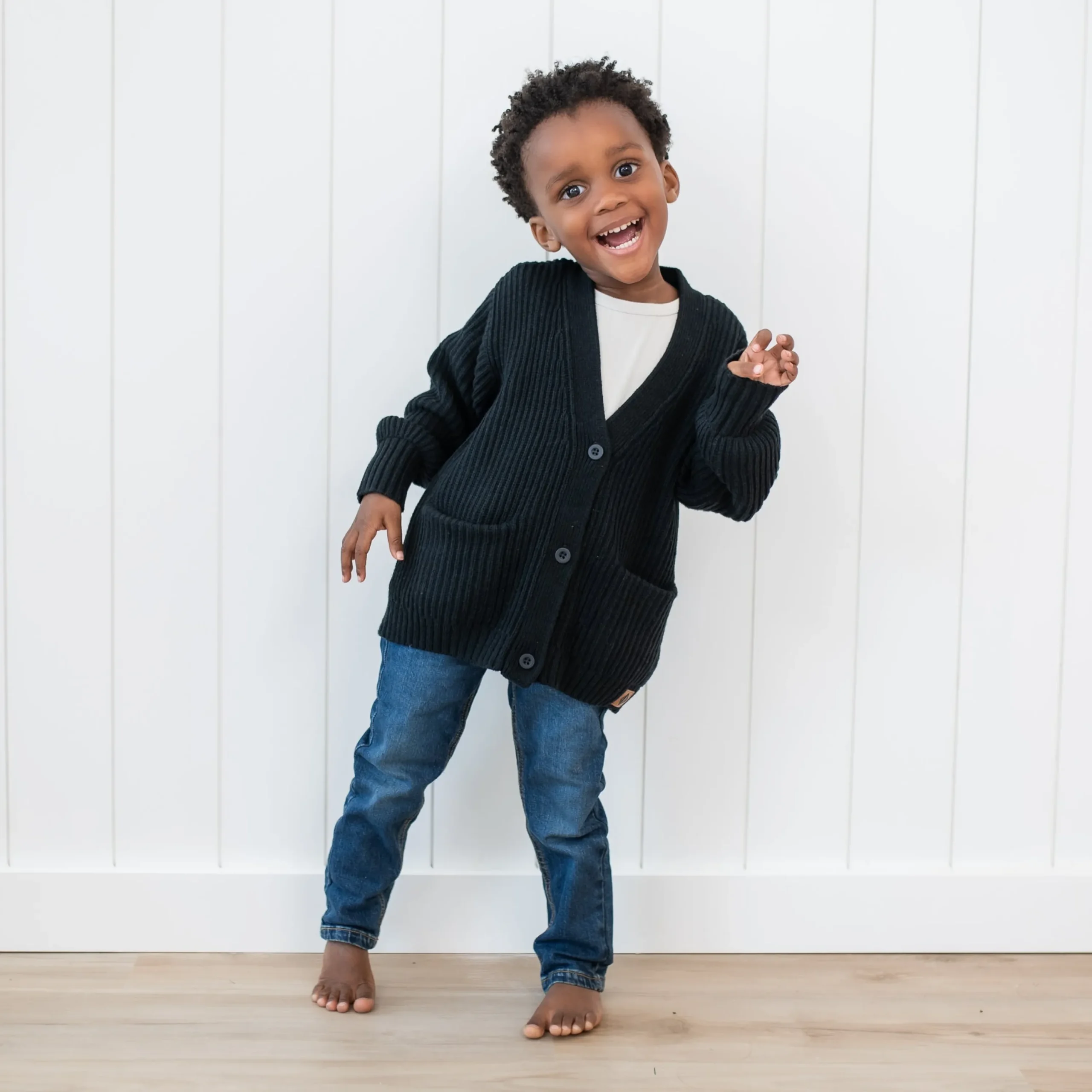 Kyte Baby Chunky Knit Oversized Cardigan in Midnight Sale