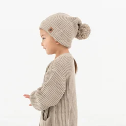 Kyte Baby Chunky Knit Pom Beanie in Almond Hot