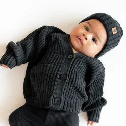 Kyte Baby Chunky Knit Ribbed Beanie in Midnight Sale