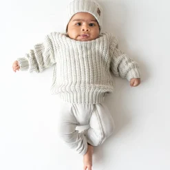 Kyte Baby Chunky Knit Ribbed Beanie in Oat Best