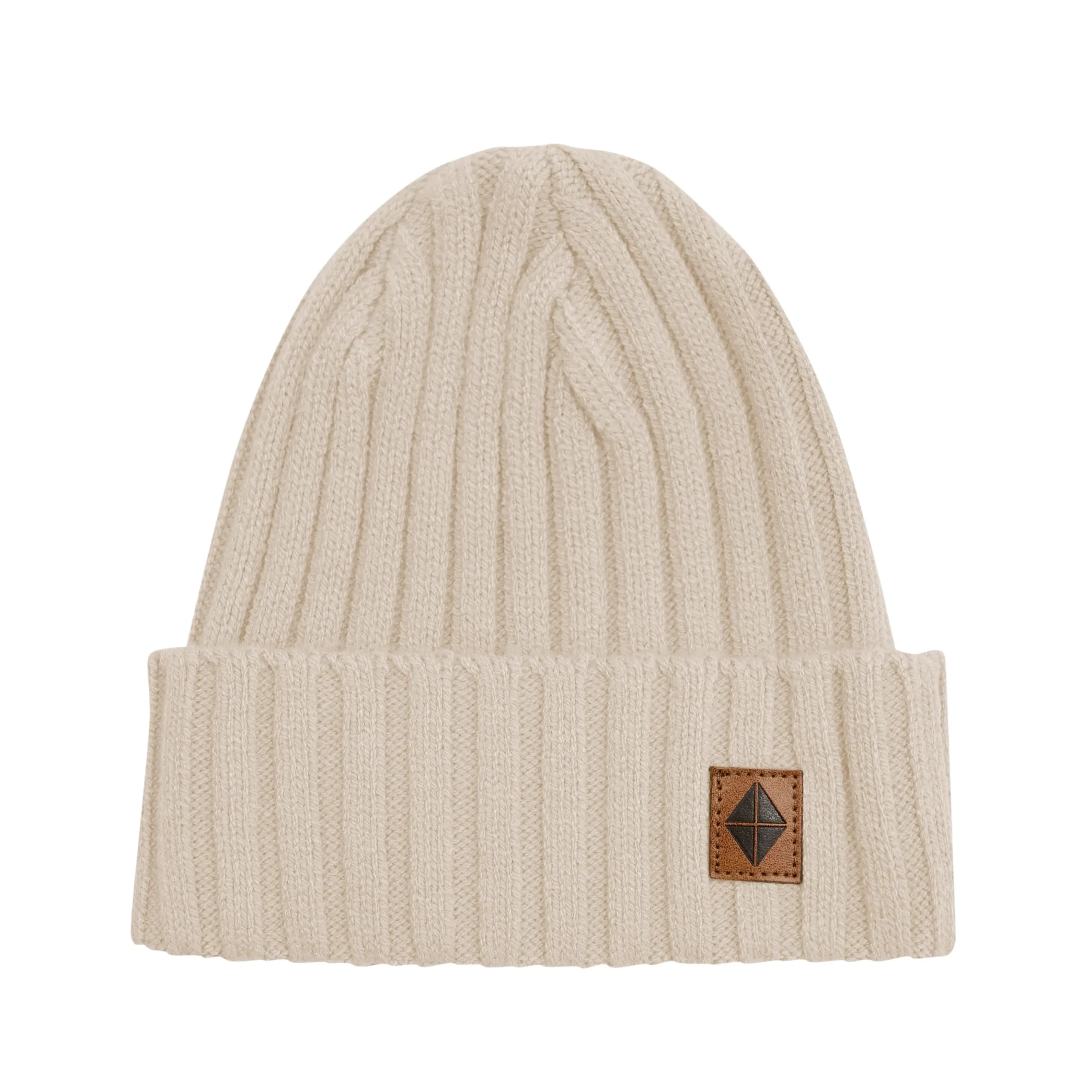 Kyte Baby Chunky Knit Ribbed Beanie in Almond Discount