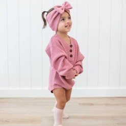 Kyte Baby Chunky Knit Romper in Apple Blossom Online