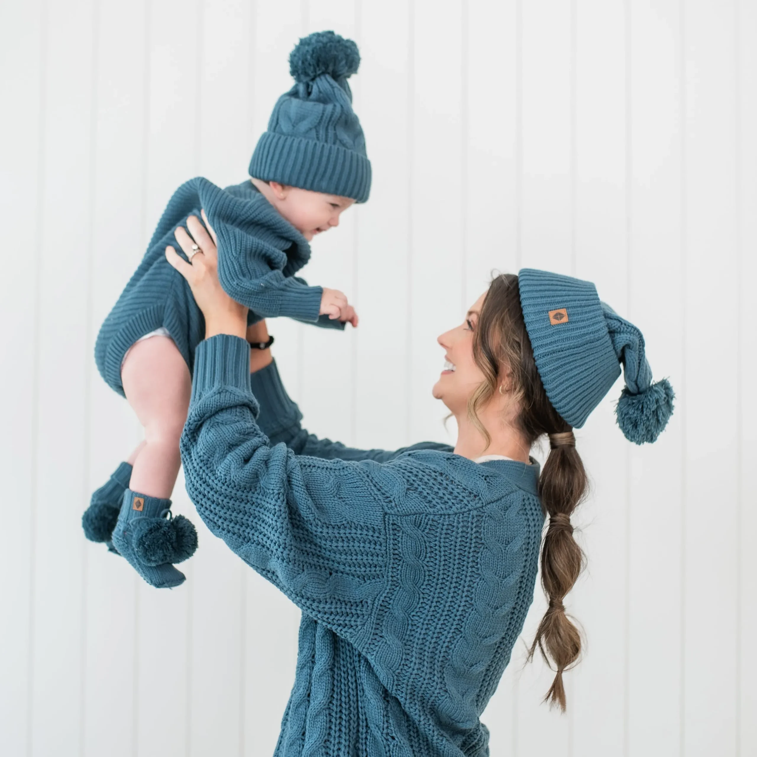 Kyte Baby Chunky Knit Romper in Atlantic New