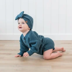 Kyte Baby Chunky Knit Romper in Atlantic New