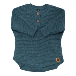 Kyte Baby Chunky Knit Romper in Atlantic New