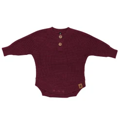 Kyte Baby Chunky Knit Romper in Burgundy Best