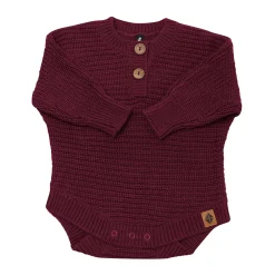 Kyte Baby Chunky Knit Romper in Burgundy Best