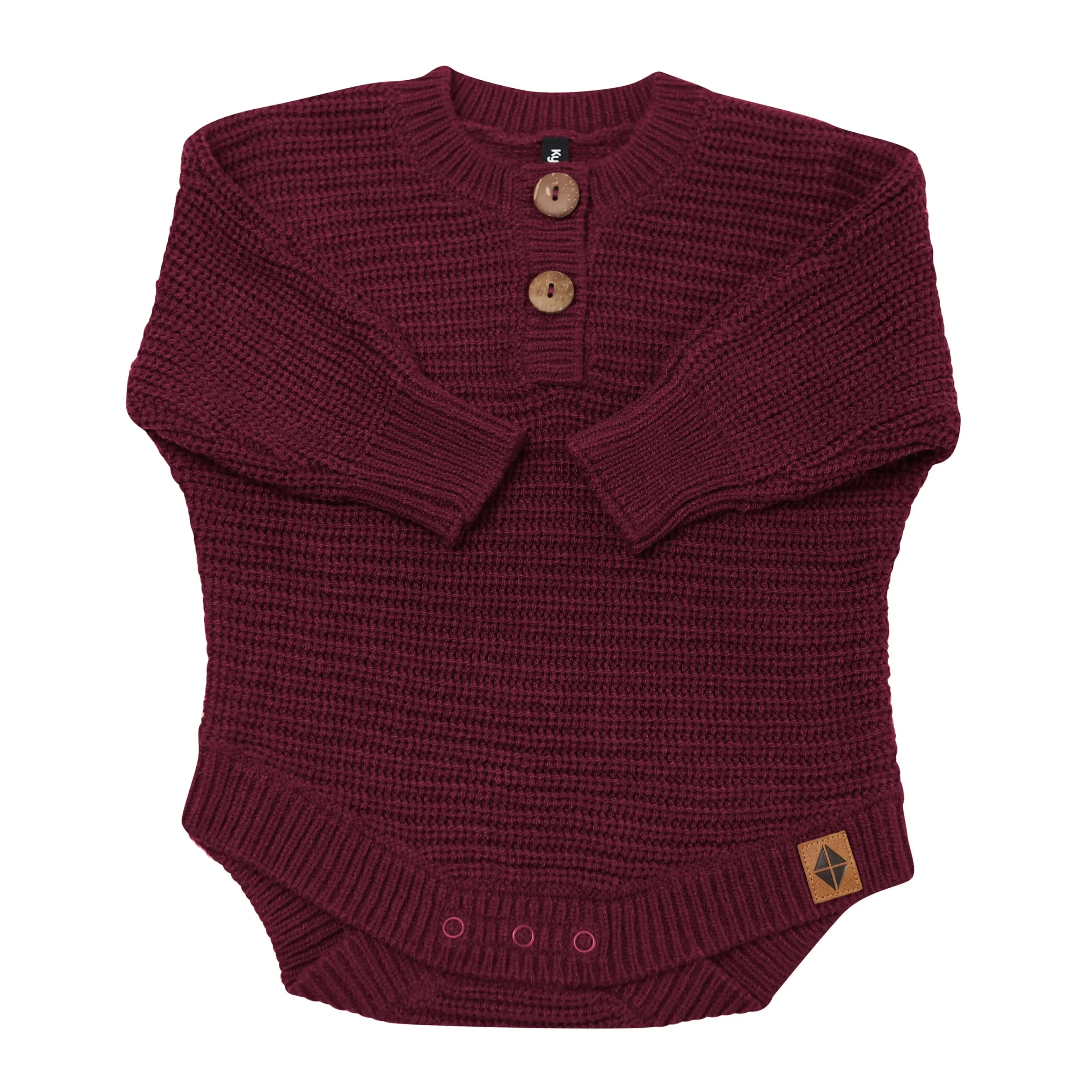 Kyte Baby Chunky Knit Romper in Burgundy Best