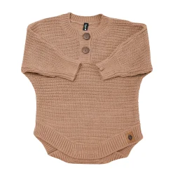 Kyte Baby Chunky Knit Romper in Latte New